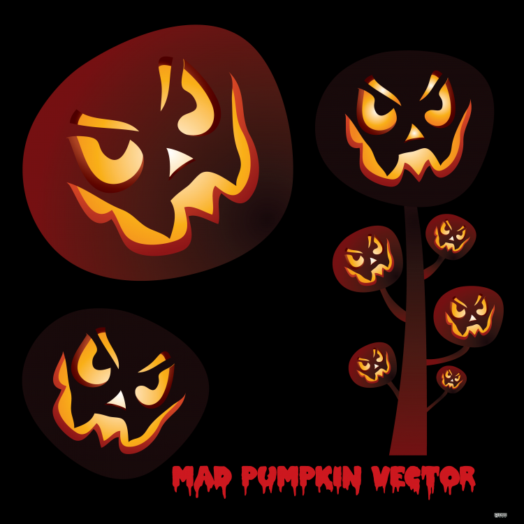 free vector Mad Pumpkin Vector